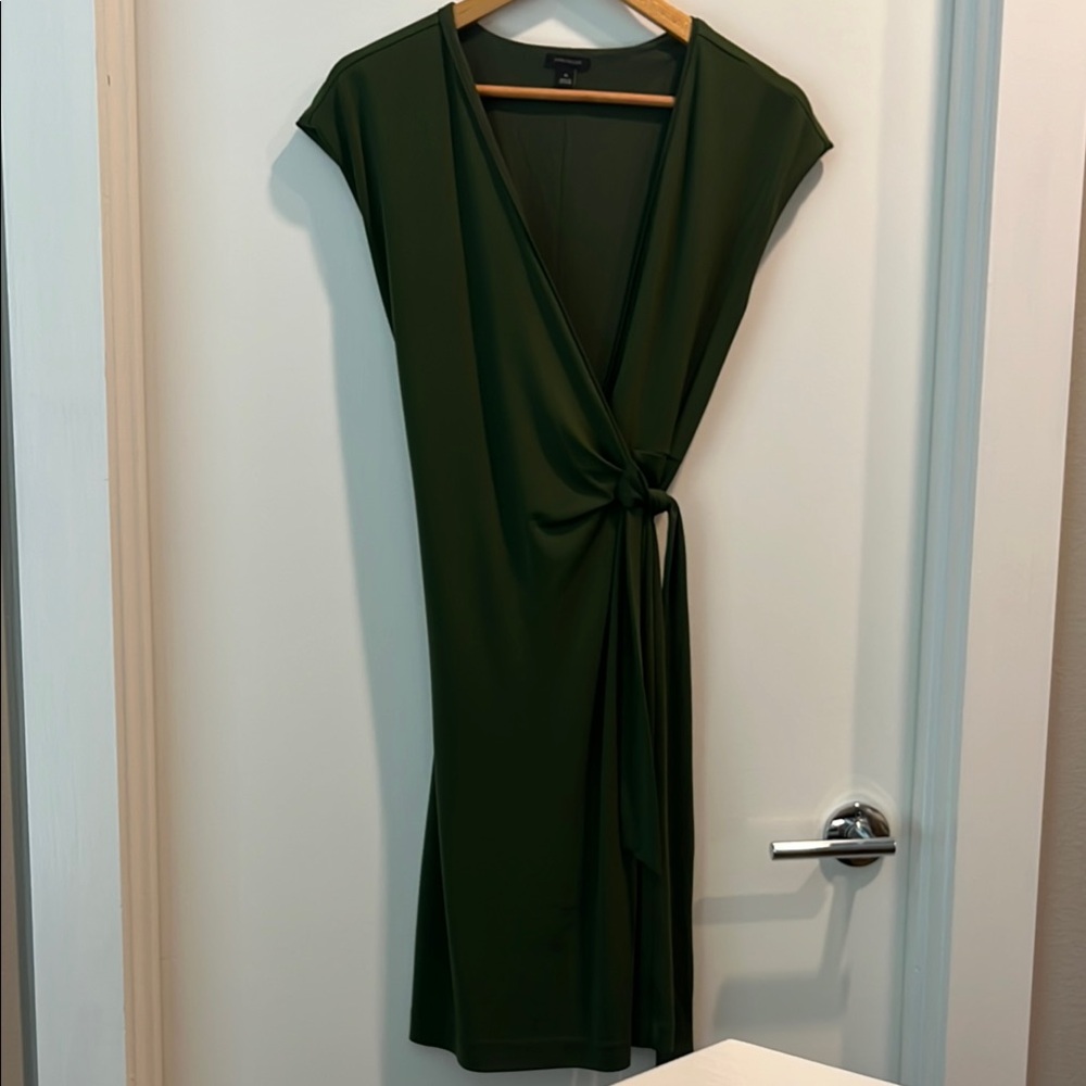 Ann Taylor Wrap Olive Dress Work Office